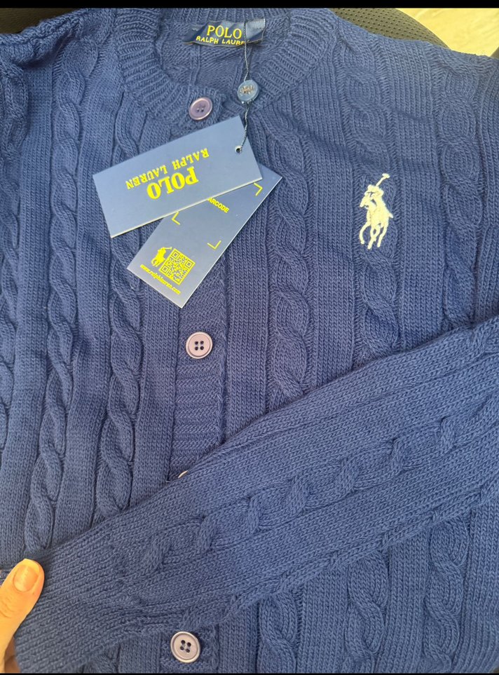 Bayan Lacivert Örgü Hırka - Görsel 2