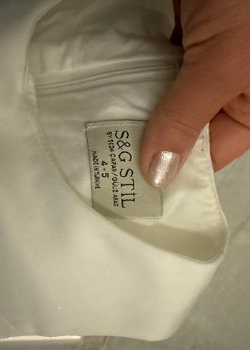 Kız Çocuk Beyaz Straplez Tül Elbise - Görsel 3