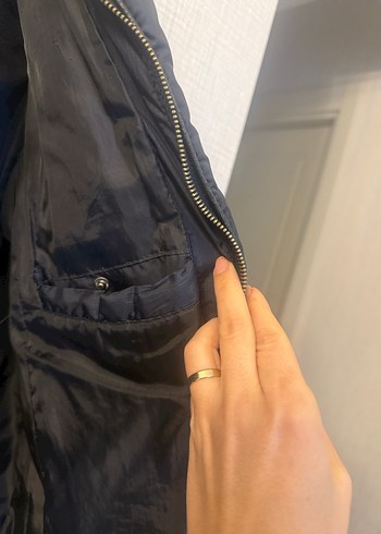 Siyah Erkek Kapitone Fermuarlı lacivert Mont - Görsel 5