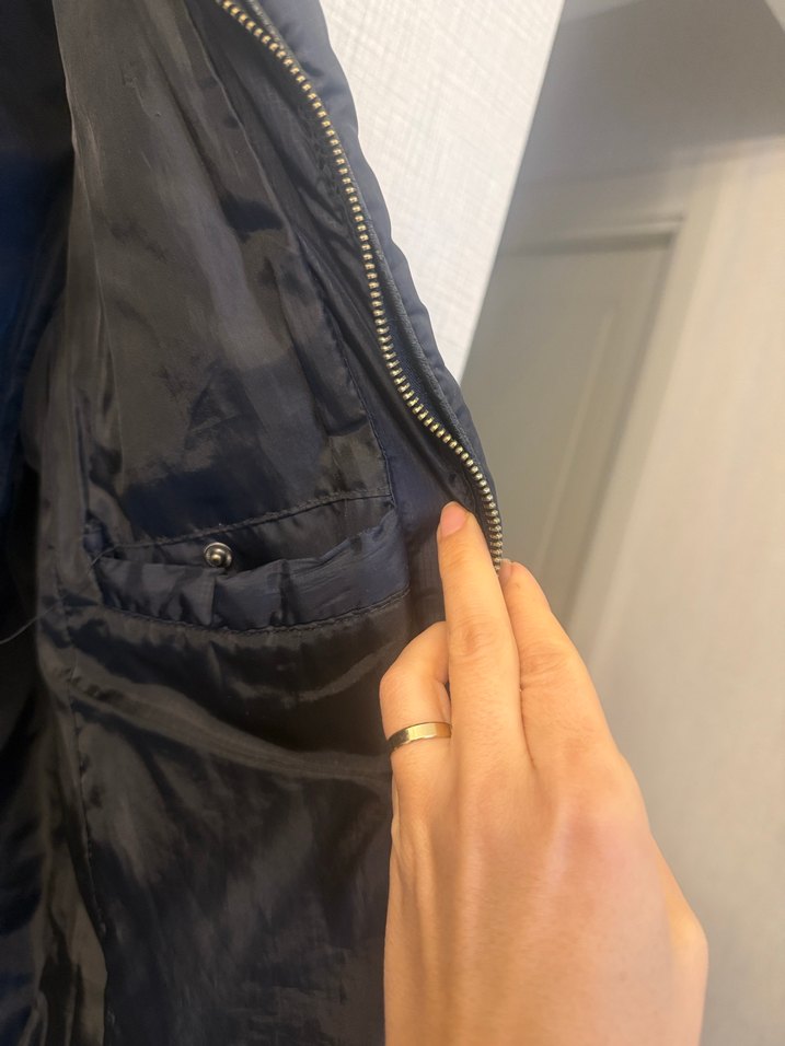 Siyah Erkek Kapitone Fermuarlı lacivert Mont - Görsel 5