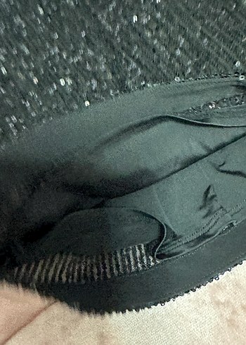 Boncuk İşlemeli Siyah Uzun Abiye Elbise - Görsel 4