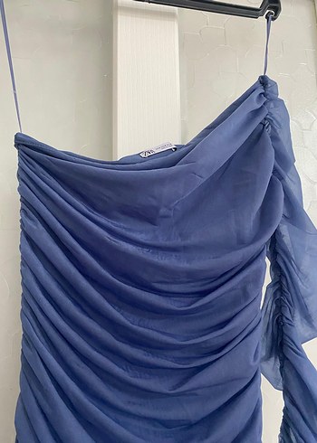 tek kol drapeli dar kesim elbise - Görsel 3