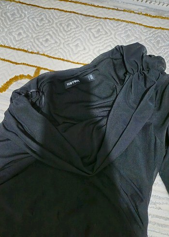 Koton Marka Siyah Tek Kollu Uzun Kadın Elbise - Görsel 2