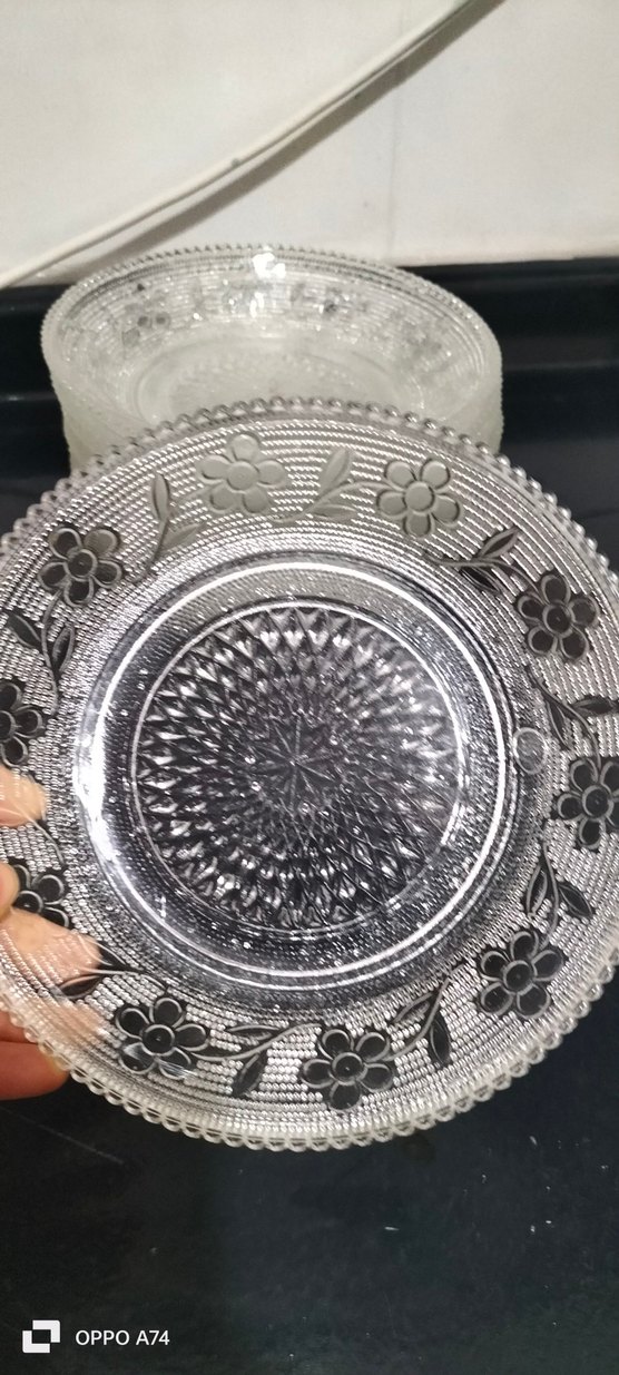 İşlemeli Parlak Beyaz Tabak - Görsel 5