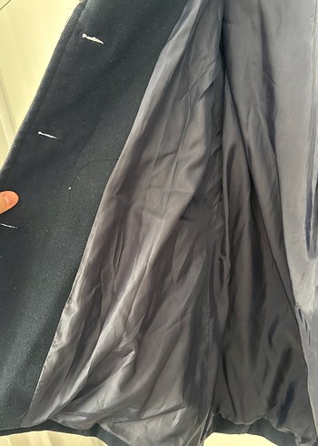 Lacivert Kürk Detaylı Kaşe Kaban - Görsel 4