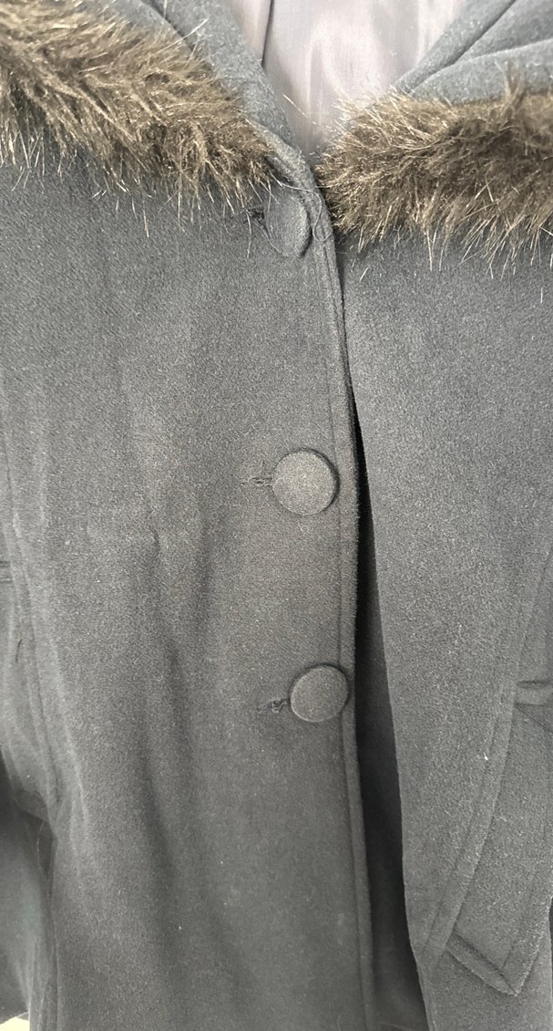 Lacivert Kürk Detaylı Kaşe Kaban - Görsel 3