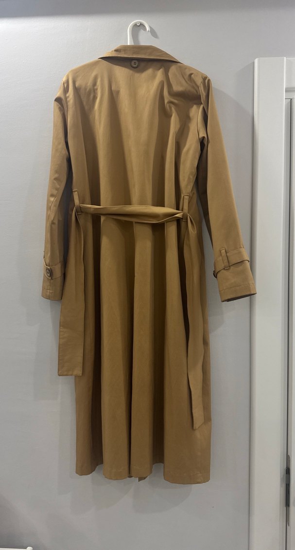 Kadın Bej Uzun Düğmeli Trençkot - Görsel 4