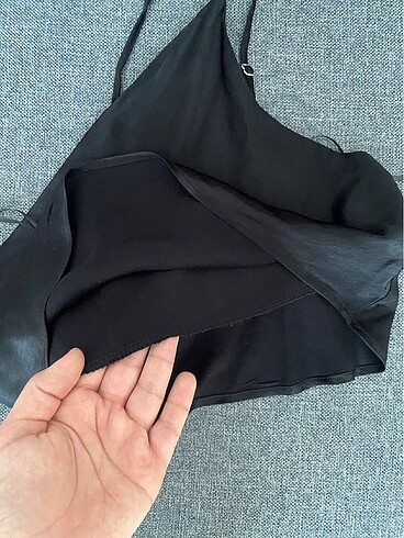 s Beden Bershka saten tek kol crop