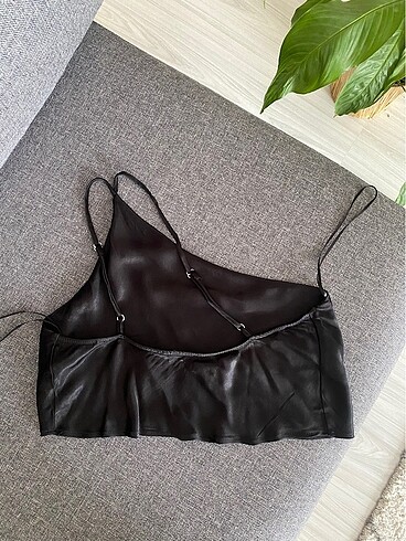 Bershka Bershka saten tek kol crop