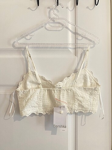 Bershka beyaz askılı crop s yeni - Görsel 5