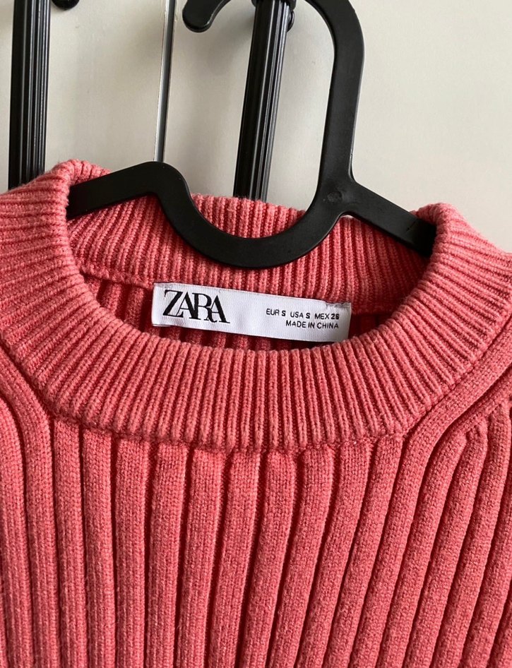 Zara pembe crop kazak xs - Görsel 2