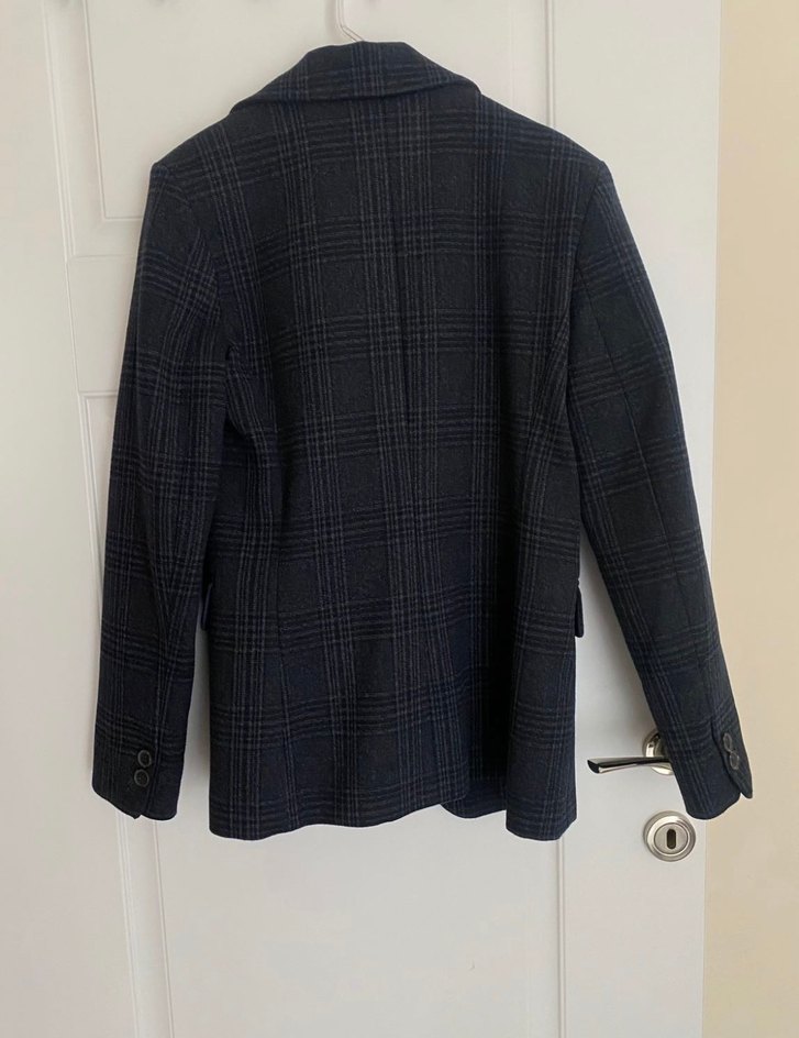 Koton Lacivert Ekoseli  blaser ceket xs - Görsel 4