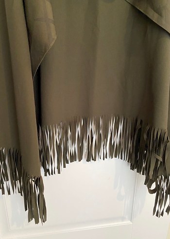 Uzun Dökümlü Püsküllü Haki Yelek yeni - Görsel 2