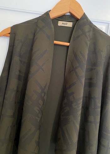 Uzun Dökümlü Püsküllü Haki Yelek yeni - Görsel 3