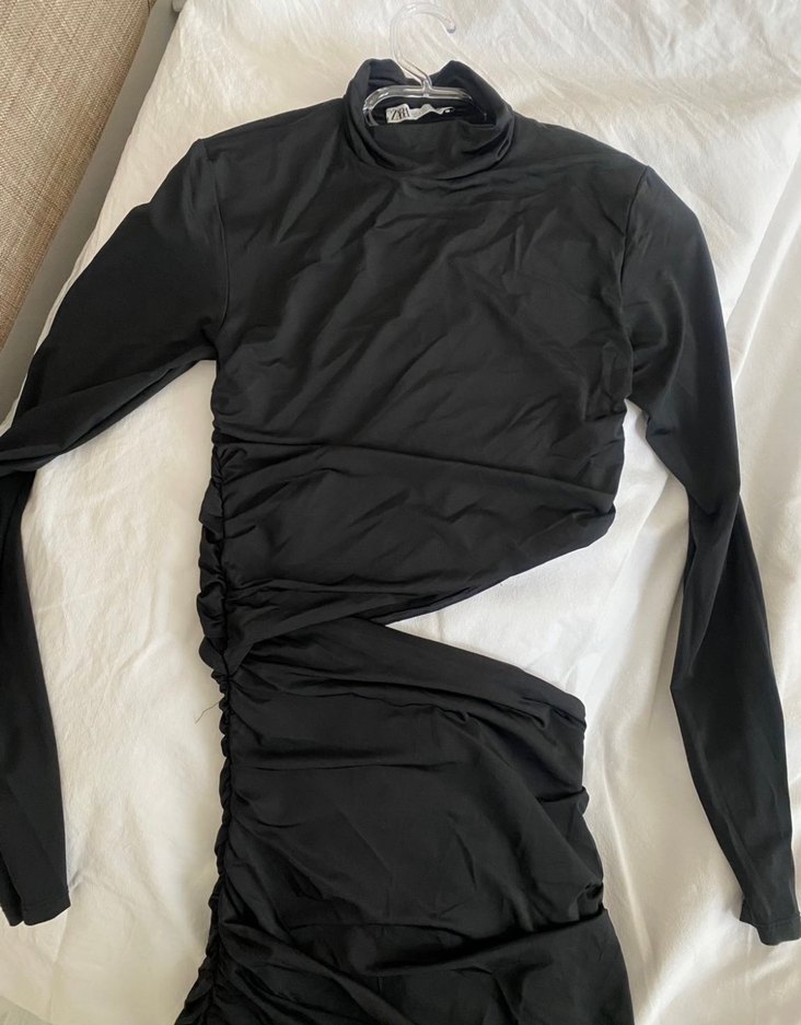 Zara siyah uzun elbise s yeni - Görsel 2