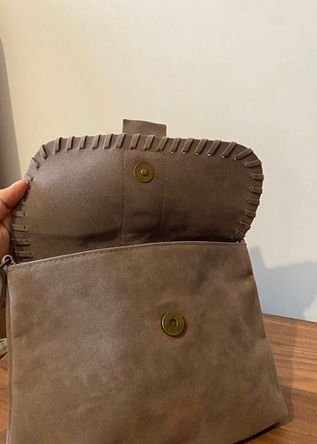 Bej Süet Püsküllü Bohem Kadın Çanta - Görsel 4