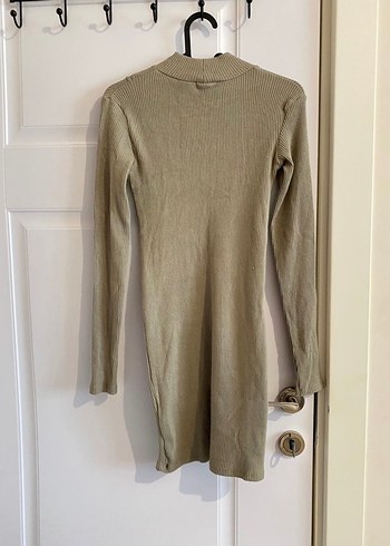 Zara Mint Yeşiki Uzun Kollu Triko Mini Elbise - Görsel 2