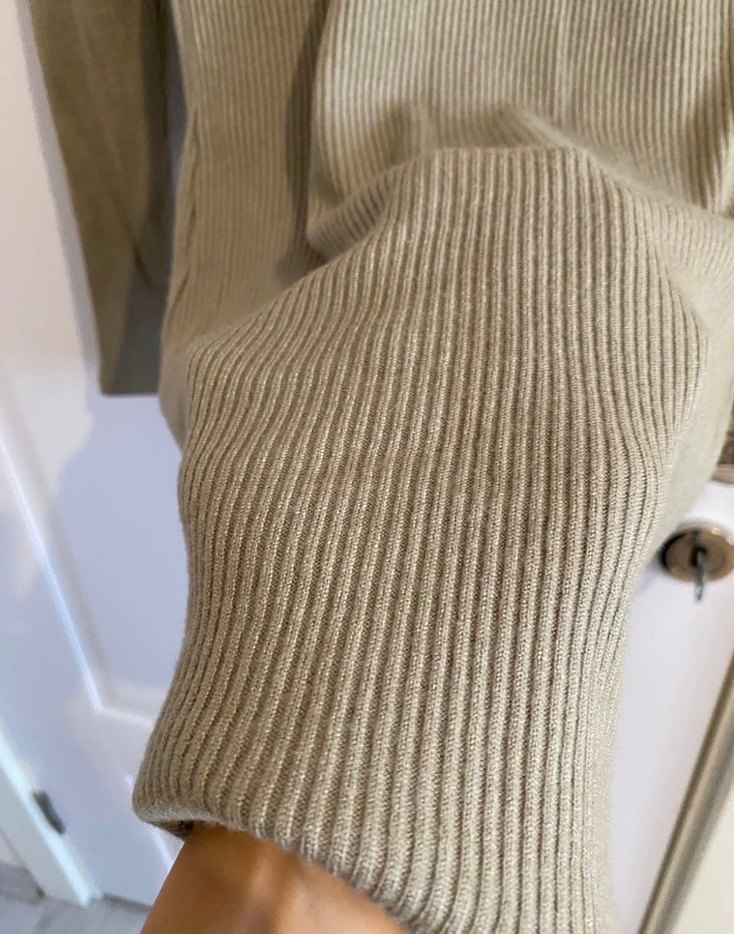 Zara Mint Yeşiki Uzun Kollu Triko Mini Elbise - Görsel 3