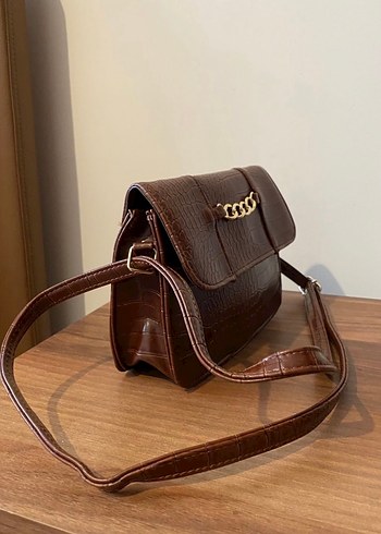 Kahverengi  Deri Kadın askılı çanta - Görsel 2