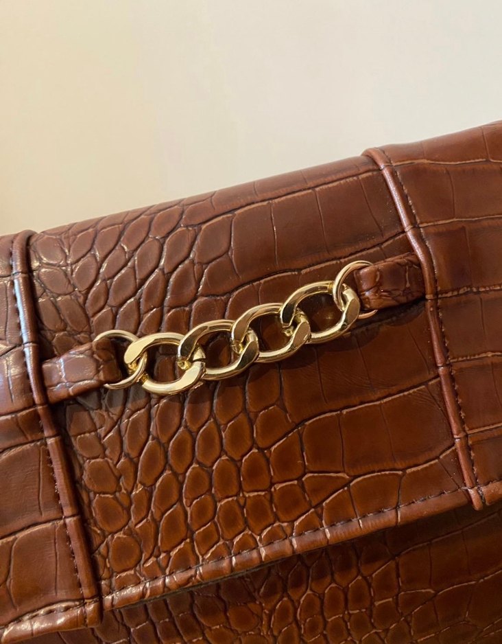 Kahverengi  Deri Kadın askılı çanta - Görsel 4