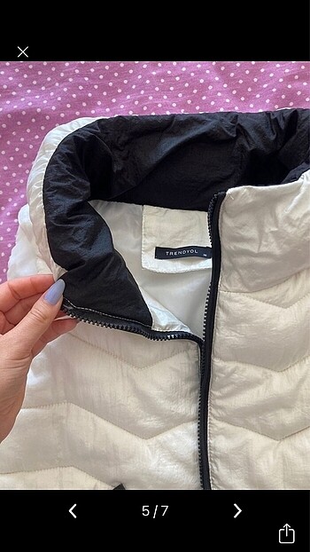 beyaz puf şişme yelek - Görsel 5