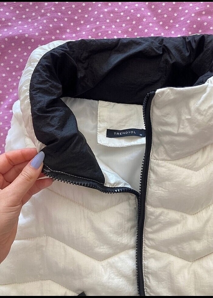 beyaz puf şişme yelek - Görsel 5