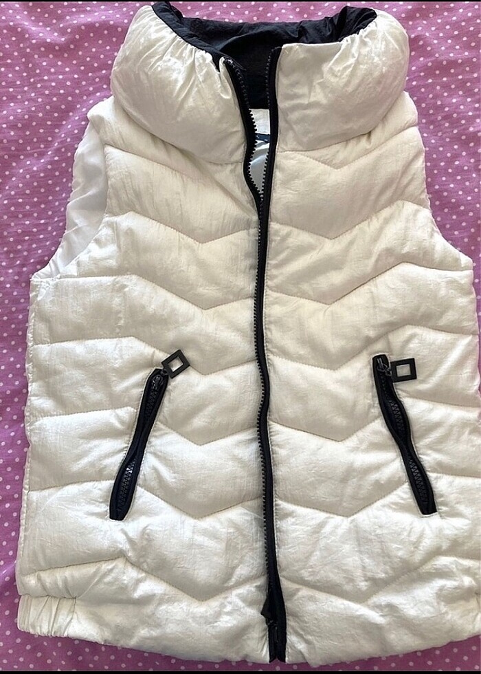 beyaz puf şişme yelek - Görsel 3