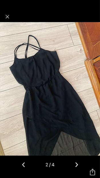 Koton Şifon Kısa Astarlı Çapraz Askı Elbise - Görsel 2