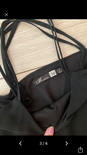 Koton Şifon Kısa Astarlı Çapraz Askı Elbise - Görsel 3