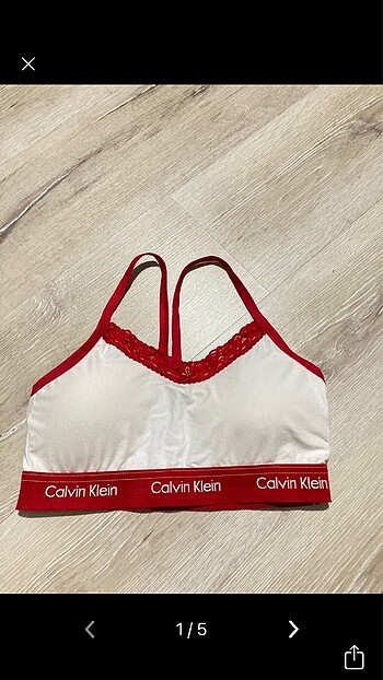 Calvin Klein Kırmızı Beyaz Dantelli Bralet / Büstiyer