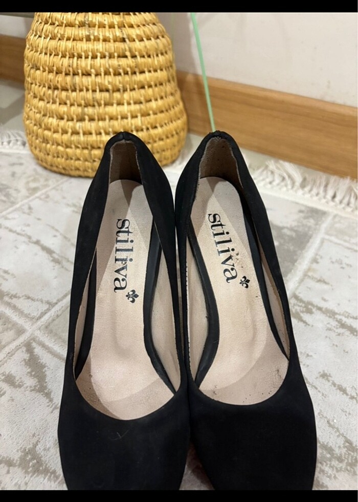 Yüksek platform asansör topuk siyah kırmızı topuklu ayakkabı - Görsel 4