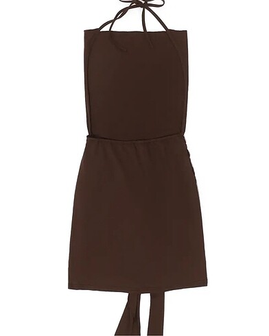 Sırt dekolteli viral kahverengi elbise - Görsel 5