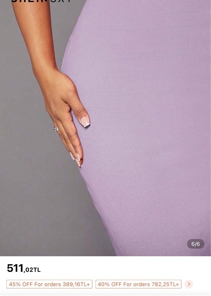 Shein x SXY Lila Straplez Elbise - Görsel 2