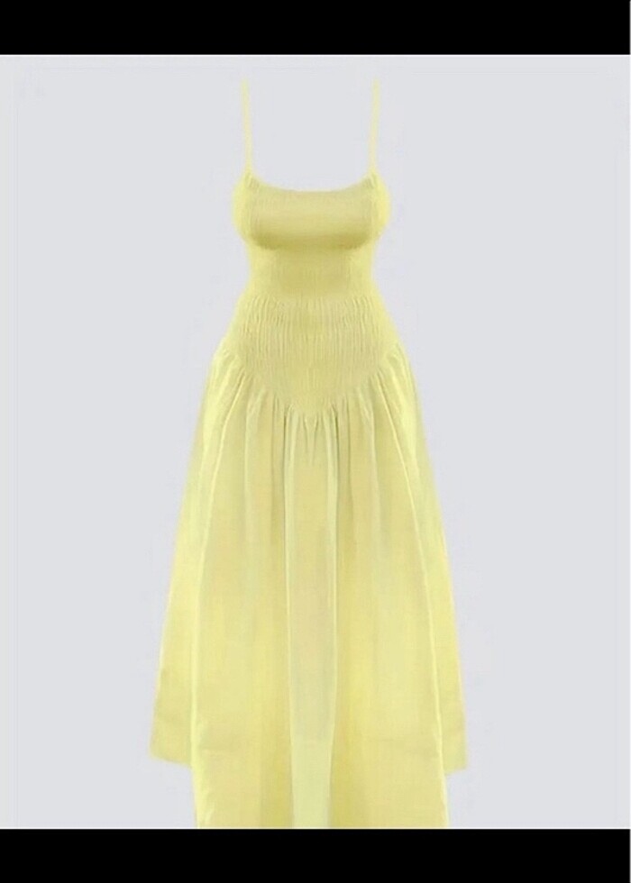 Yurt dışı viral limon sarısı uzun elegant elbise - Görsel 4