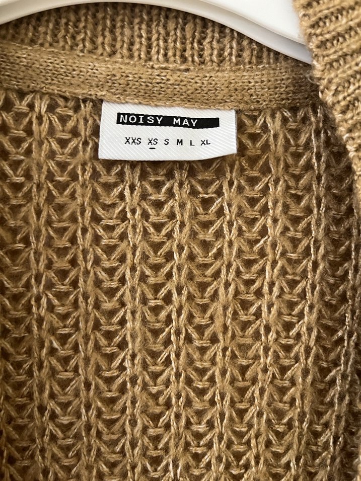 Uzun Kahverengi Örgü Kadın Hırka - Görsel 3