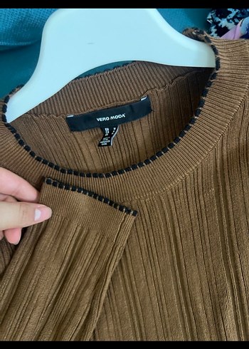 Kahverengi Uzun Triko Elbise - Görsel 2