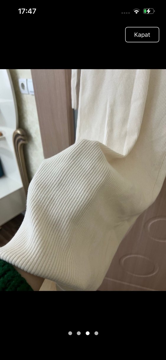 Bej Kadın Uzun Triko Elbise - Görsel 3