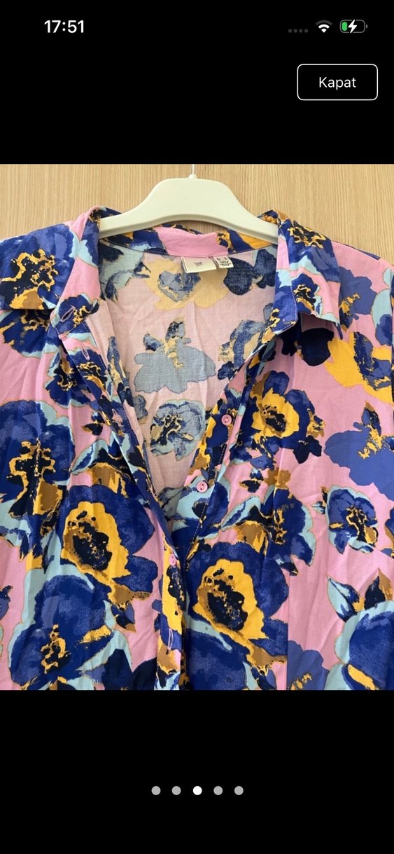 Çiçek Desenli Düğmeli Bohem Uzun Elbise - Görsel 3