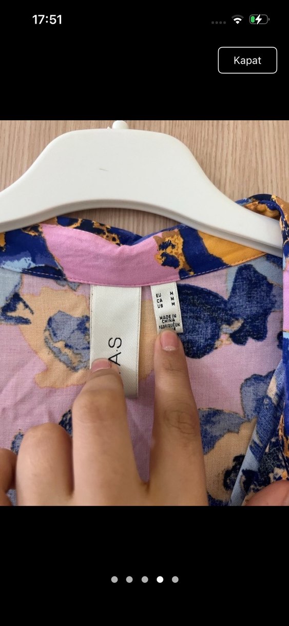 Çiçek Desenli Düğmeli Bohem Uzun Elbise - Görsel 4