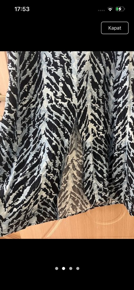 Bohem Uzun Zebra Desenli V Yaka Elbise - Görsel 2