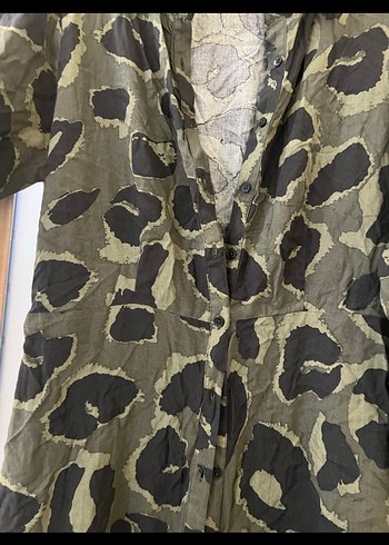 Kadın Haki Kamuflaj Uzun Elbise - Görsel 3