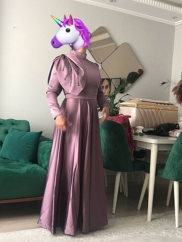 Mor Saten Elbise