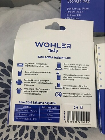 diğer Beden Anne sütü saklama poşeti