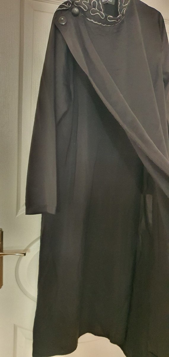 Siyah Uzun Kollu Salaş Kadın Elbise/ferace - Görsel 5