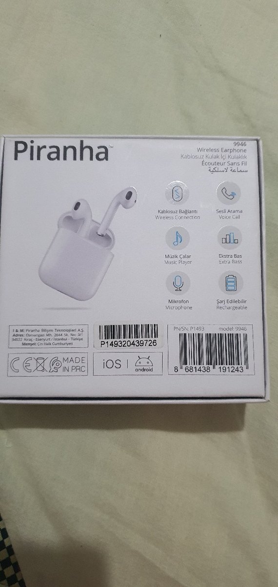 Piranha Kablosuz Beyaz Kulaklık - Görsel 2