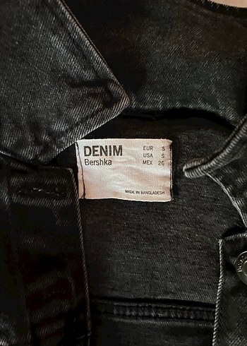 Bershka Siyah Düğmeli Denim Ceket