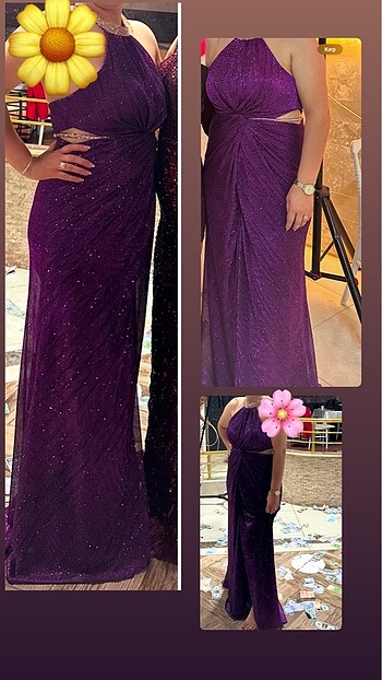 mor abiye elbise - Görsel 2