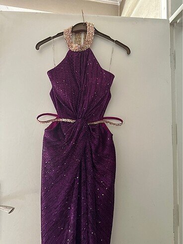 mor abiye elbise - Görsel 5