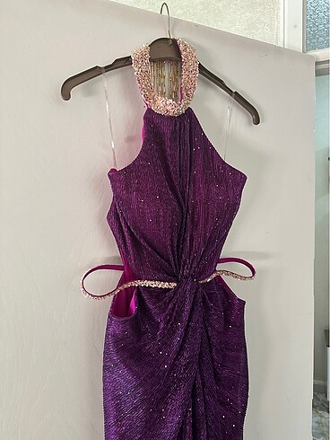 mor abiye elbise - Görsel 6