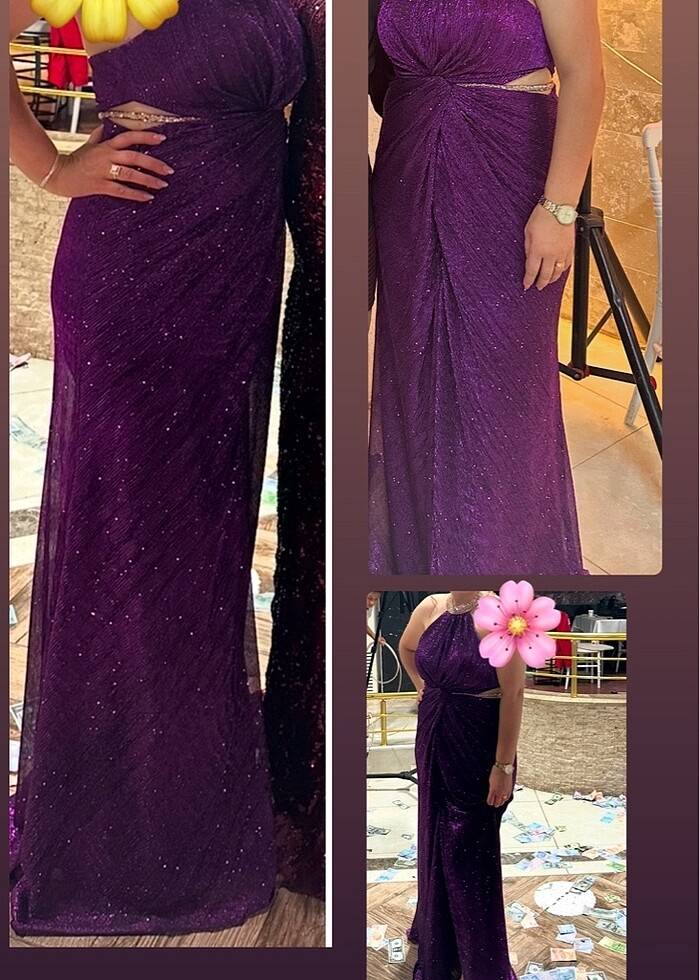 mor abiye elbise - Görsel 2